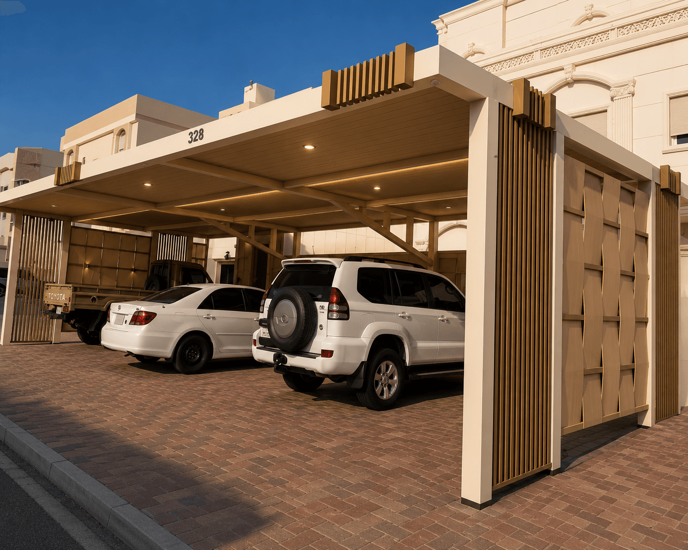 Pergola balcony shade installation Kuwait